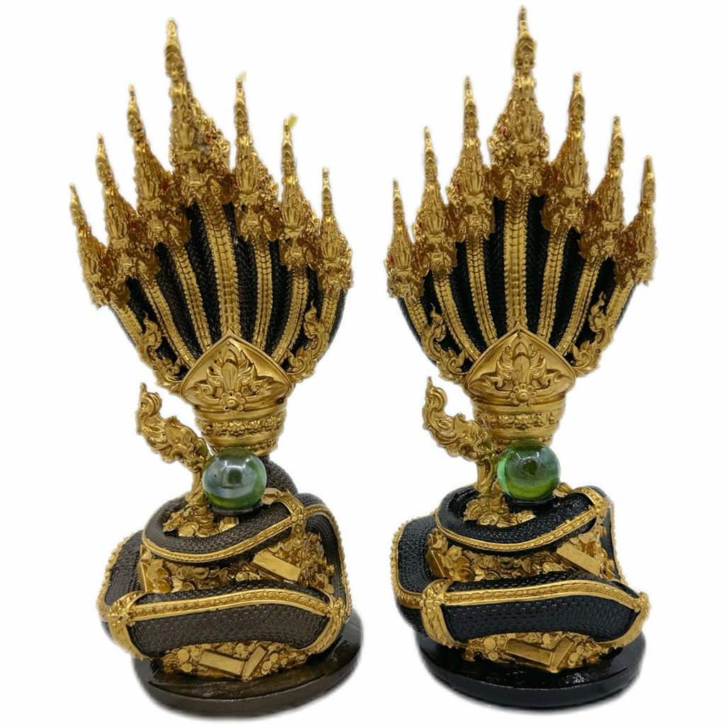 6a4ce55ff14d9_1783424352.jpg 7头水龙神 帕雅纳 phaya nak 100% 正品 Namphi 铁矿石铸造 底座宽 9.5 cm 高 25 cm - Image 1