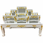 泰国神像实木白色祭坛桌 手工雕刻拜神桌 供神桌 神台Tokh Mhu Tempat Sembahyang Altar Table praying cupboard