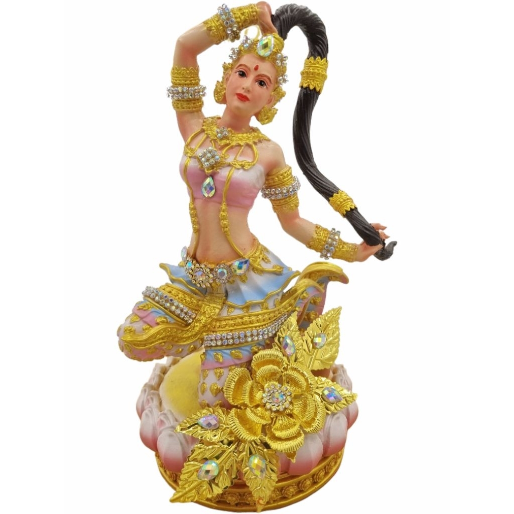 6a4ce608ef8f5_1783424521.jpg 新款精致砖石彩色大地女神Phra Mae Throrani (9inch) Phra Mae Thorani Bucha大地女神金身 100% 纯列南皮 (lek Nam phi)铁矿石铸造 - Image 1