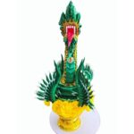 现货泰国供奉接神塔 单头 Bai Sri 水龙 青色花 （1个）Pan Bai Sri Phaya Nak - Image 2