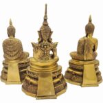 Phra Kaew玉佛 玉佛 夏季、雨季、冬季  铜像 （ 5寸膝长） 1套3尊 泰国铜像 - Image 2