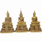 Phra Kaew玉佛 玉佛 夏季、雨季、冬季  铜像 （ 5寸膝长） 1套3尊 泰国铜像 - Image 5