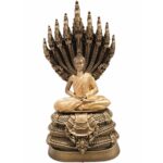 泰国佛像 星期六佛 九龙佛 Phra Nak Prok 九头龙王护法佛 消灾避险 保平安 100% 纯列南皮 （lek Nam phi）铁矿石铸造