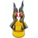 现货泰国供奉接神塔 双头 Bai Sri 水龙 黑色花 （1个）Pan Bai Sri Phaya Nak
