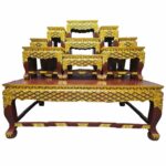 泰国神像实木佛台 神台 佛龛 供桌 多层供奉桌 Thai Buddhist Altar Shrine Table 精美手工雕刻拜神桌 供神桌 大神台Tokh Mhu Tempat Sembahyang Altar Table prayi