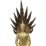 phra nak prok  九龙佛 佛祖 9 Buddha Naga（7寸膝长） 铜像 泰国铜  泰国佛 Thailand amulet copper - Image 6