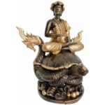 Phra Upakut 供奉金身Phra Bucha Phra Maha Upakut 水财神乌巴库   100% 纯列南皮 （lek Nam phi）铁矿石铸造 - Image 3