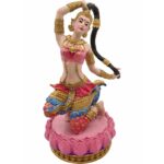 新款精致彩色大地女神Phra Mae Throrani  （9inch）  Phra Mae Thorani Bucha大地女神金身  100% 纯列南皮 （lek Nam phi）铁矿石铸造