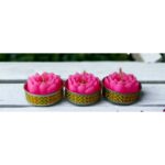 莲花蜡烛  香薰莲花蜡烛 1box 3pcs  5x3.5cm  燃烧4-5小时 - Image 2