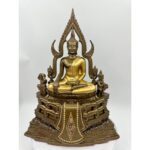 🔥精致款 金娜啦佛祖 Phra Phuttha Chinnaraj Bucha 5寸膝长  高13寸 成功佛 100% 纯列南皮 （lek Nam phi）铁矿石铸造