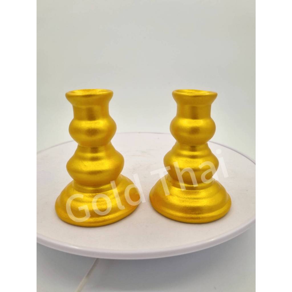 6a4ce9046b221_1783425284.jpg 泰国金色蜡烛脚 高3寸 陶瓷蜡烛脚 金色蜡烛脚 - Image 1