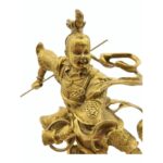 9寸 中坛元帅 立双轮三太子 铜像  三太子铜像 - Image 4