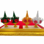 mini供奉接神塔 青色花 金银花（1对）小贡品  四面佛 泰国佛 泰国神 佛牌 南刮 等等。。。。