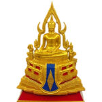 🔥精致款 金色金娜啦佛祖 Phra Phuttha Chinnaraj Bucha 5寸膝长  高13寸 成功佛 100% 纯列南皮 （lek Nam phi）铁矿石铸造