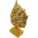 菩提树木雕 菩提叶 放于佛像旁 佛像后 金色菩提树 - Image 3