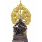 菩提树木雕 菩提叶 放于佛像旁 佛像后 金色菩提树 - Image 4