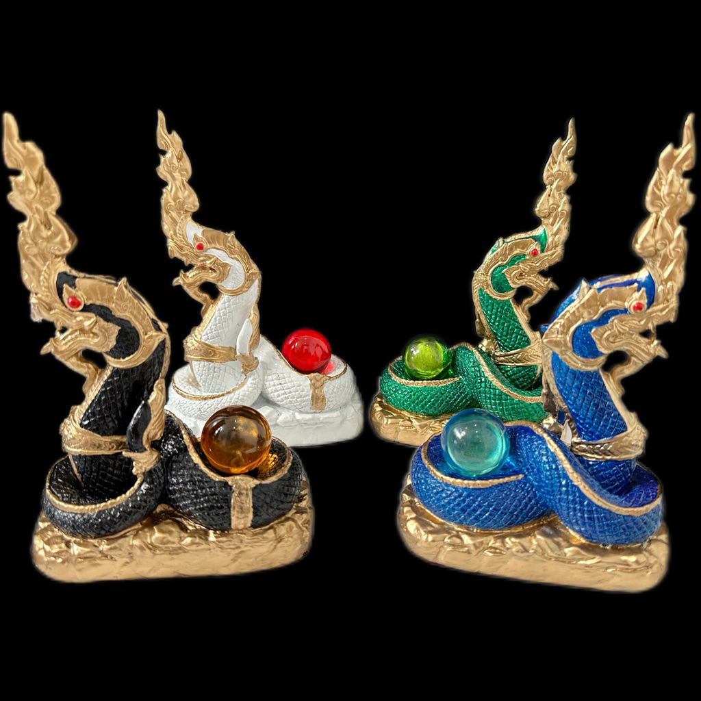 6a7467f700d28_1786013687.jpg 🔥 Thai Phaya Naga 帕雅纳伽 Naga Statue Namphi 铁矿石铸造 高19cm - Image 1
